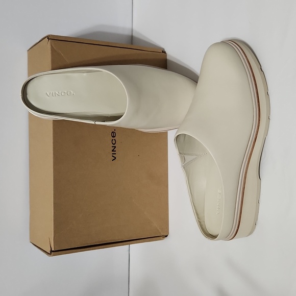 NIB Vince Graham Leather Platform Clog. Size 7.5 - Picture 5 of 12